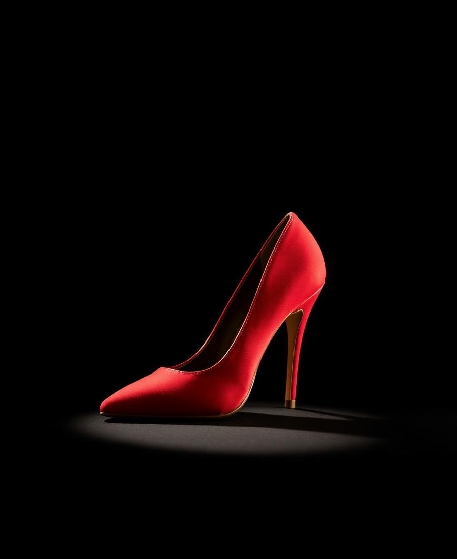 Rouge Passion — Salto agulha em cetim vermelho