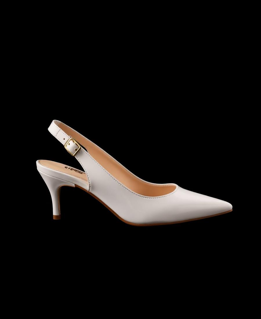 Blanc Poème — Slingback branco com fivela