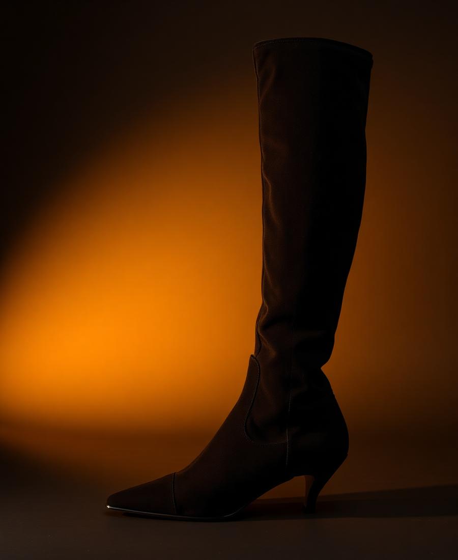 Silhouette Longue — Bota over-the-knee em camurça