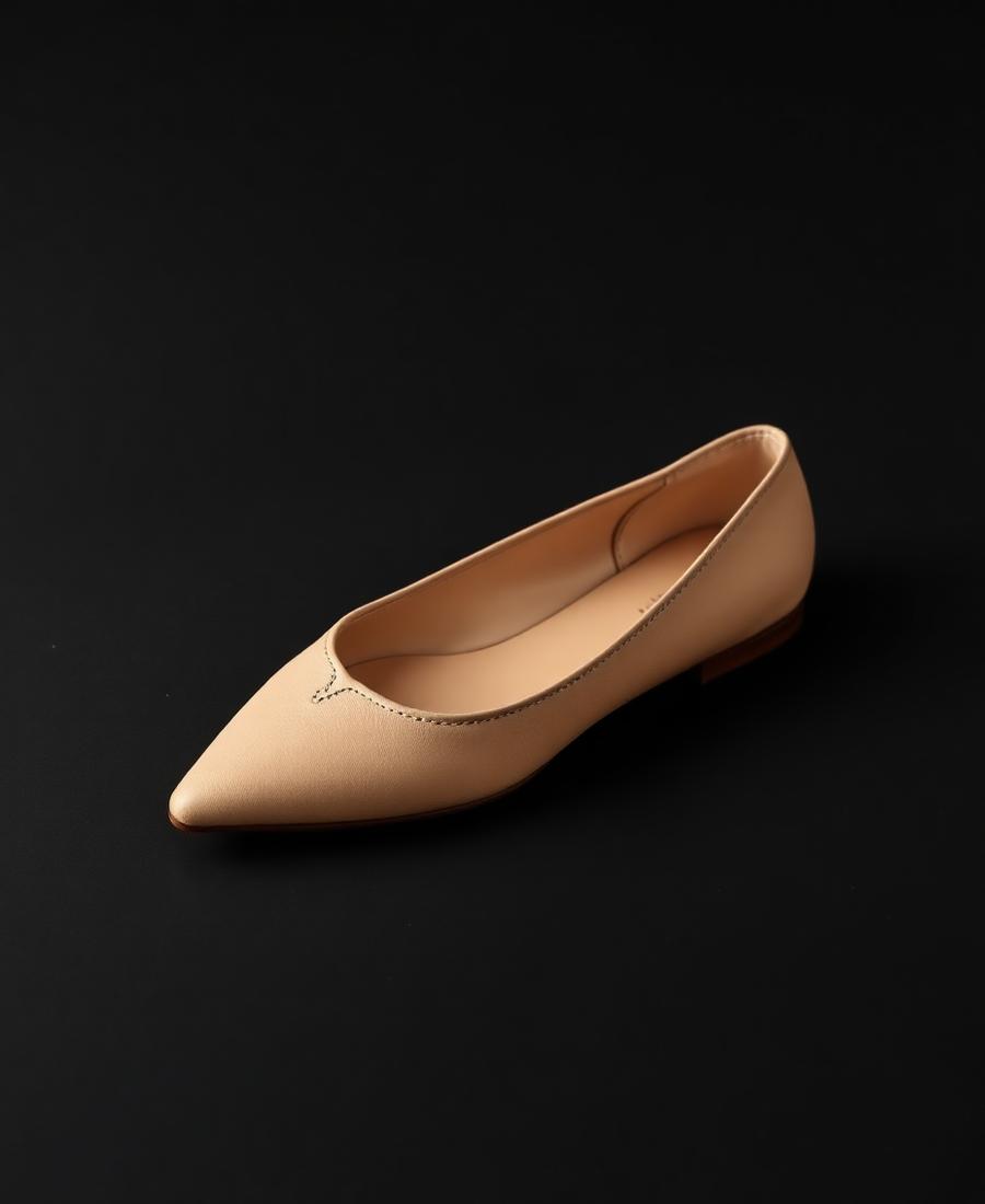 Ballerine Nude — Sapatilha bico fino em nappa